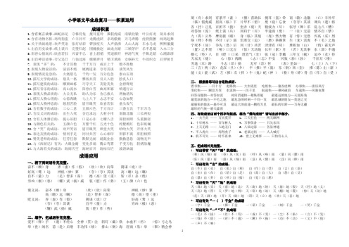 六年级毕业总复习成语总结