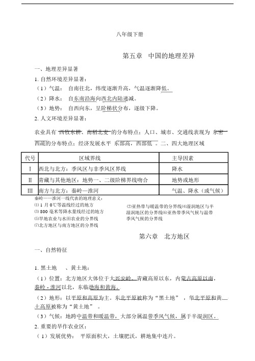 人教版八年级下册地理知识点总结.doc