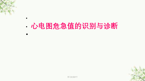 心电图危急值的识别与诊断课件