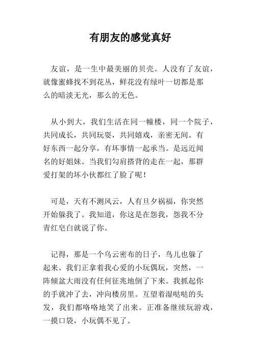 有朋友的感觉真好