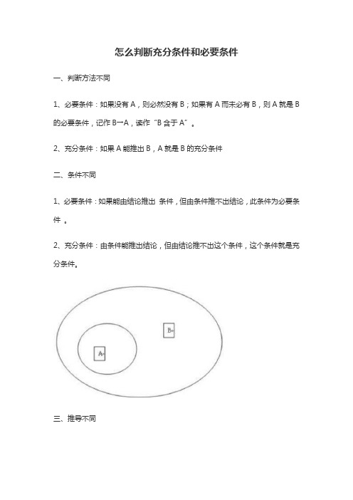 怎么判断充分条件和必要条件