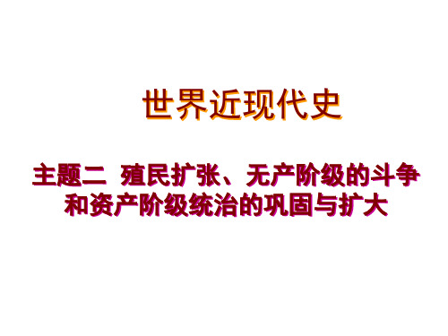 殖民扩张、无产阶级的斗争和资产阶级统治的巩固与扩大