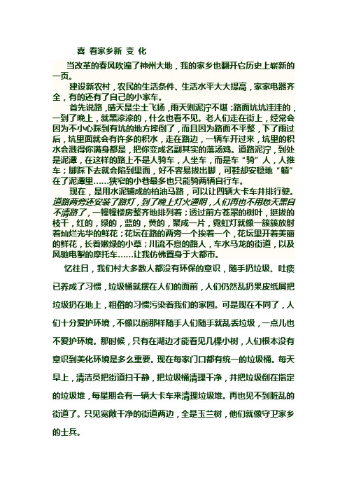 喜看家乡新变化