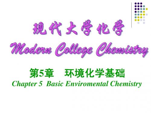 大学化学第05章-环境化学基础