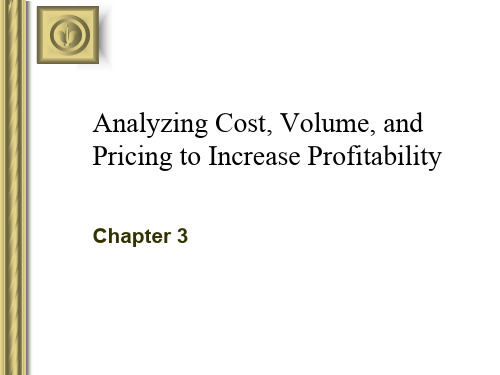 AnalysisofCost,Volume,andPricingtoIncreaseP