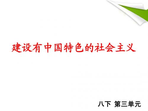 八年级历史下册 第三单元建设有中国特色的社会主义复习课件 人教新课标版