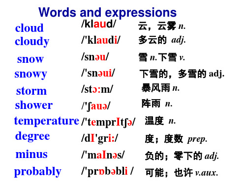 外研社八上M10U1it might snow