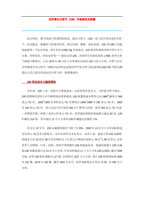 世界液化天然气(LNG)市场现状及前瞻