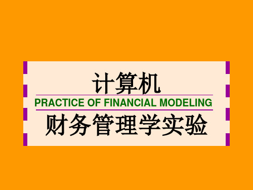 计算机财务管理学实验
