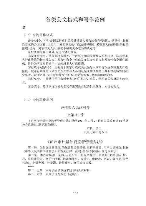 综合公文写作范文