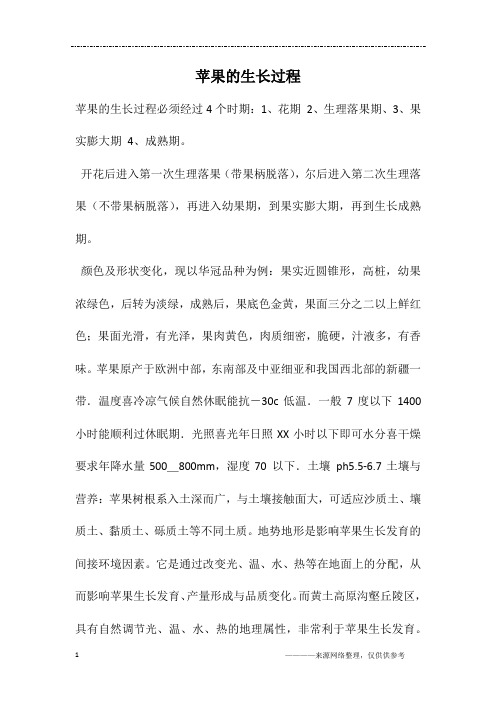 苹果的生长过程