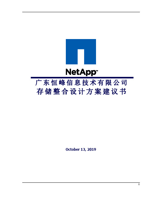 NetApp FAS2040 存储整合方案和配置清单
