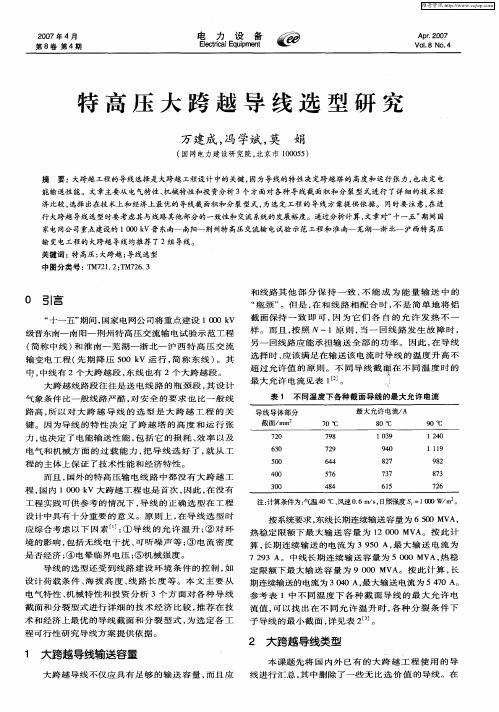 特高压大跨越导线选型研究
