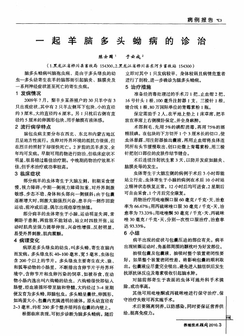 一起羊脑多头蚴病的诊治