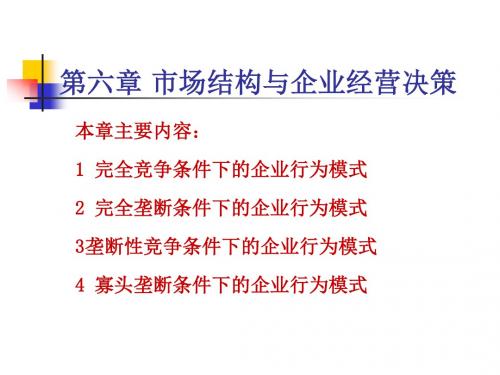 六章市场结构与企业经营决策