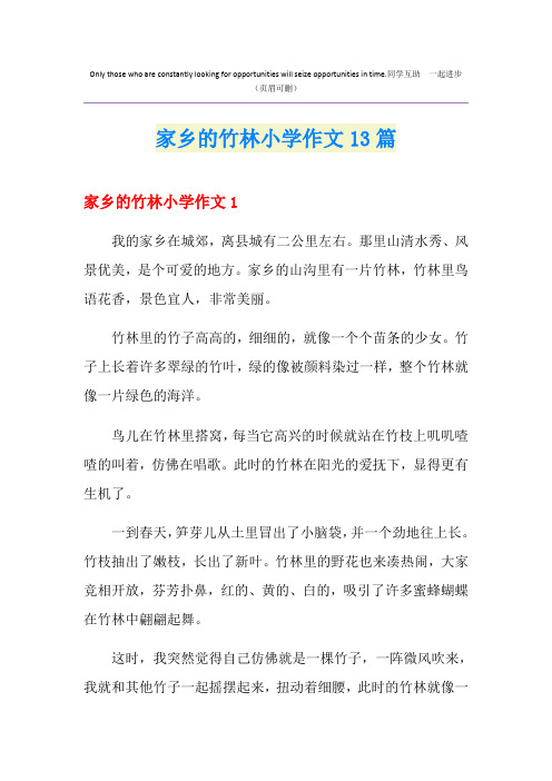 家乡的竹林小学作文13篇