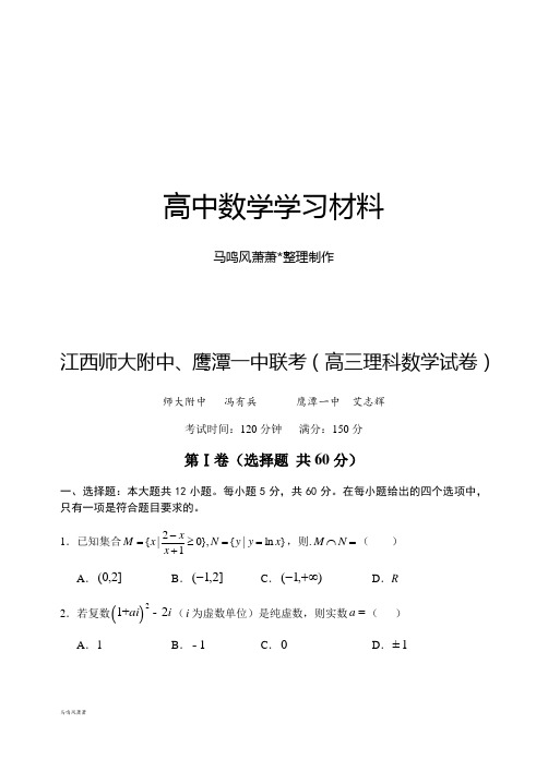 江西师大附中、鹰潭一中联考(高三理科数学试卷).docx