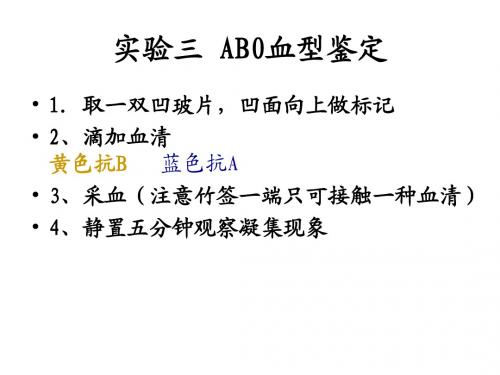 实验三 AB0血型鉴定