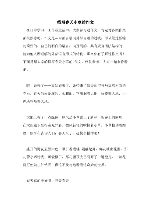 描写春天小草的作文