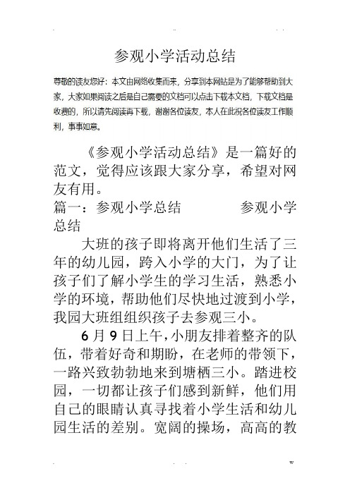 参观小学活动总结