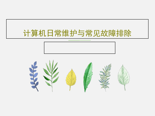 计算机日常维护与常见故障排除37页PPT