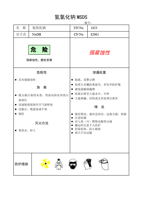 氢氧化钠MSDS表