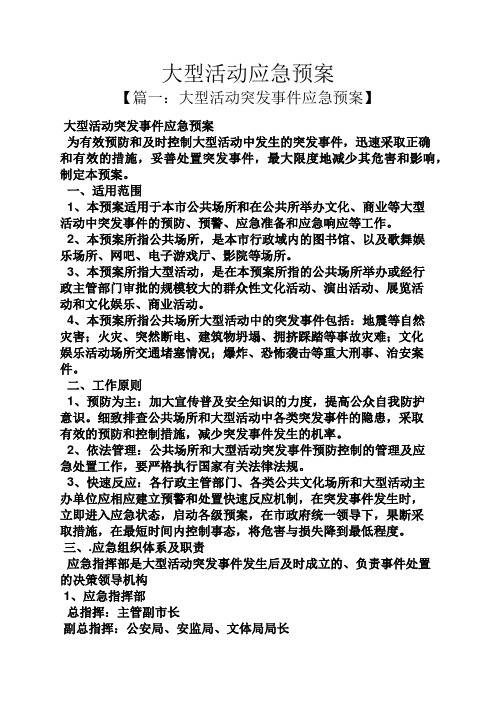 大型活动应急预案