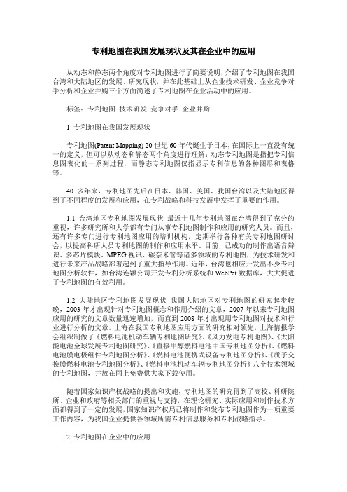 专利地图在我国发展现状及其在企业中的应用