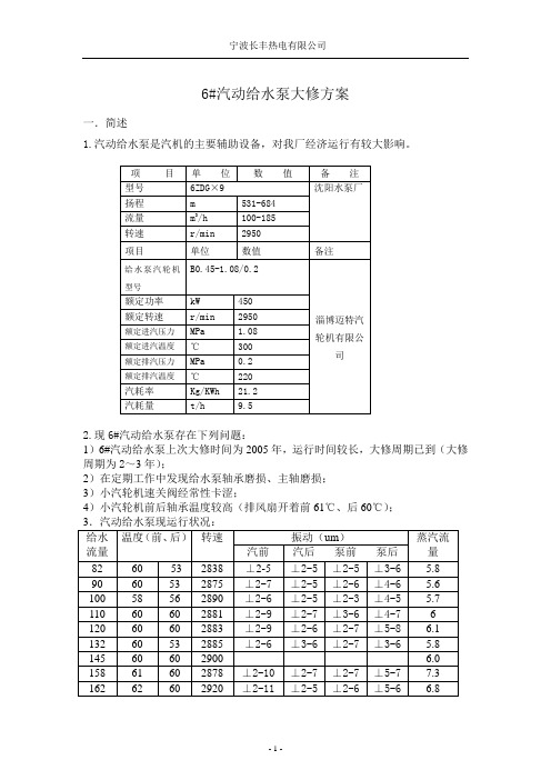 6#汽动给水泵大修方案(改)