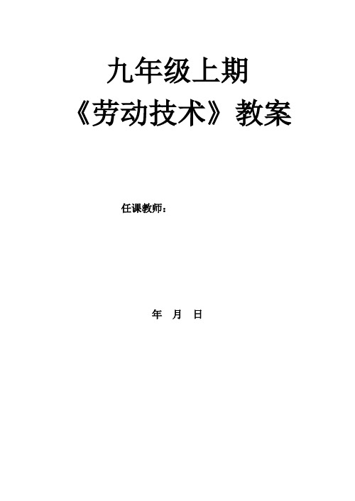 九年级劳技教案