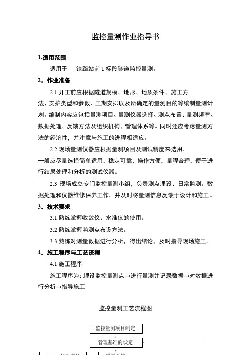 铁路工程监控量测作业指导书