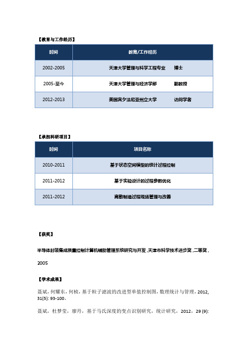 教育与工作经历-天津大学