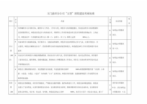五型班组考核标准