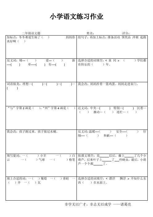 小学二年级语文精题选做VIII (69)