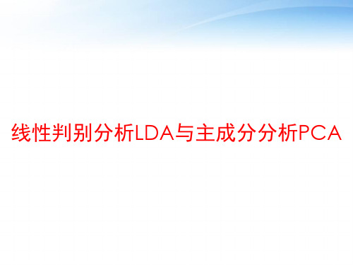 线性判别分析LDA与主成分分析PCA ppt课件