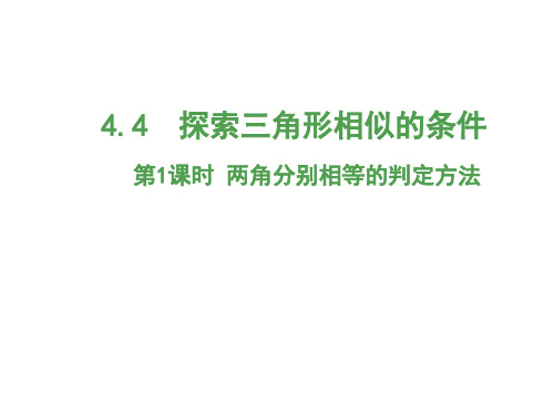 九年级数学上册 4.4 探索三角形相似的条件 第1课时 两角分别相等的判定方法课件 (新版)北师大版