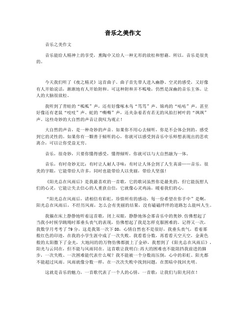 音乐之美作文