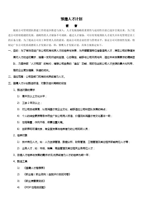雏鹰人才计划方案