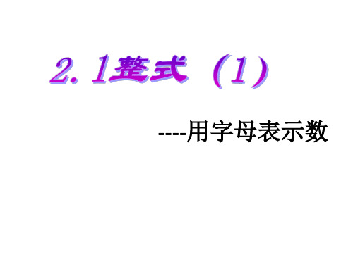 人教版七年级数学课件：2.1《整式》----用字母表示数 (共34张PPT)