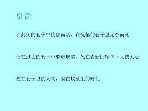 装在套子里的人 人教版必修五 教学课件PPT