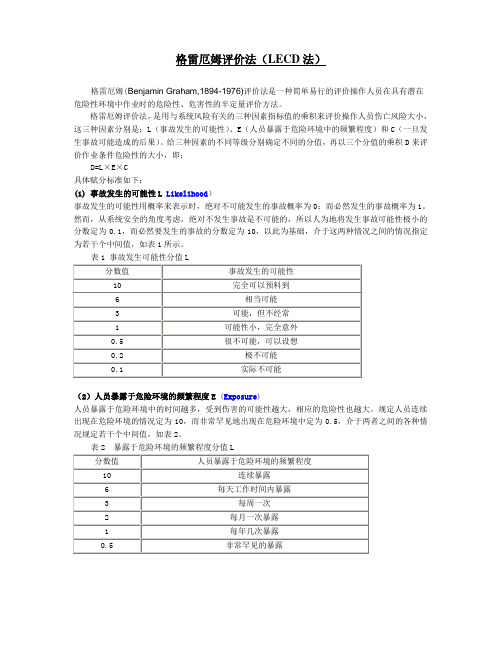 LECD-格雷厄姆评价法