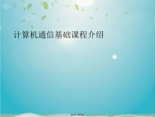 计算机通信基础课程介绍(共14张PPT)