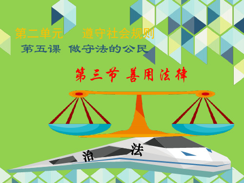 部编版道德与法治八年级上册5.3善用法律   课件(共21张PPT)