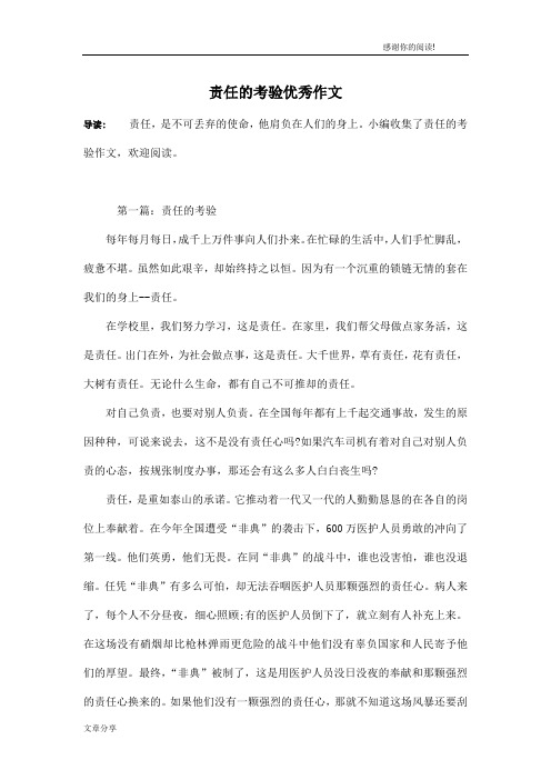 责任的考验优秀作文