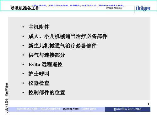 德尔格Evita呼吸机产品培训课件