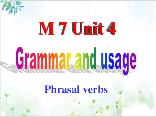 译林英语选修7Unit4Grammar and usagePPT课堂课件(24页)