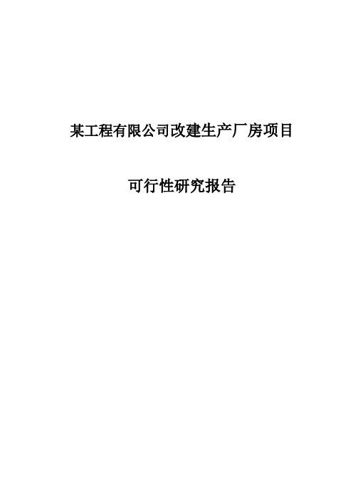 改建生产厂房项目可行性研究报告