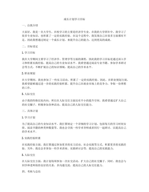 成长计划学习目标