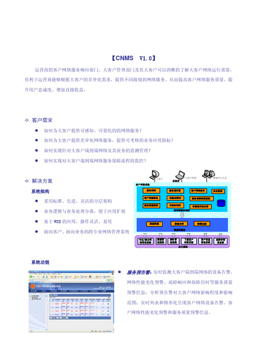 运营商大客户网络服务保障解决方案