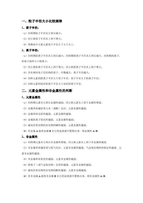 粒子半径及性质规律记忆